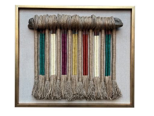 [208002454] Woven Wall Art (Multicolour,40x40 H CM, Fabric Jute And Wool)