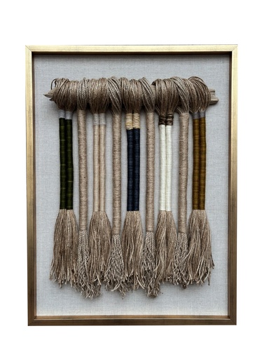 [208002457] Woven Wall Art (Multicolour,45x45x H CM, Fabric Jute And Wool)