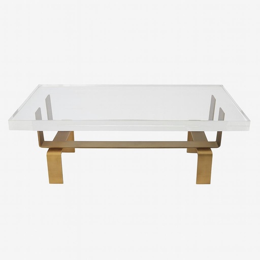 [ELT-202001590] Coffee Table
Finish : Top Acrylic ,Base Steel  (Acrylic Top With Brass Base,120x60x45H CM, Top Acrylic ,Base Steel)