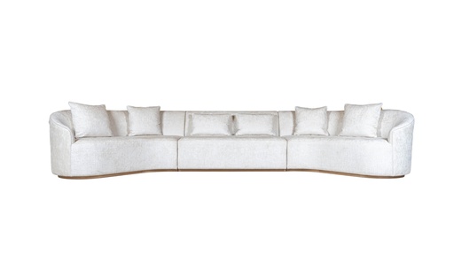 [203002337] Celeste Curve Sofa (White,255x100x75H cm, Upholstered)
