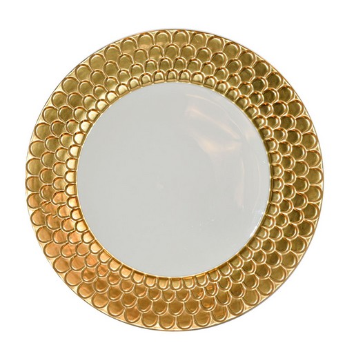 [101001038] Aegean Charger (White/Gold,DIA 30CM, Porcelain)