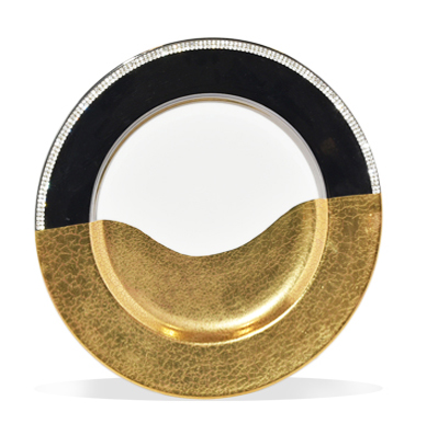 [101001124] Swarovski  Dinner Plate (Black/White/Gold,DIA 31CM, Crystal)