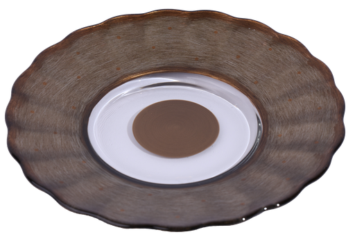 [101001559] Plate Dessert Plate Silver (Platinum,DIA27xH2CM, Handpaint)