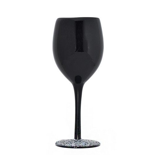 [101002033] Glass S/4 Crystal Black (Sand,DIA9xH3, Stoneware)