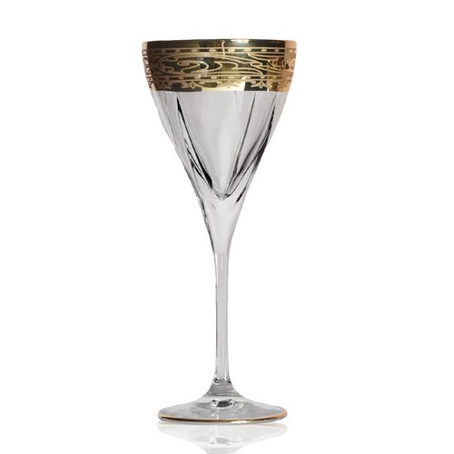 [101002084] Fede Water Glass Gold (Gold,9x21H CM, Glass)