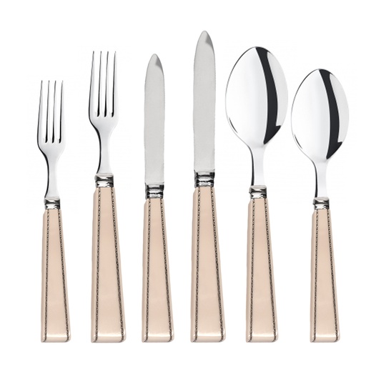 [101003012] S/6 Couture Ivory Place Setting (Black/Gold,3x20 H CM, Stainless Steel)