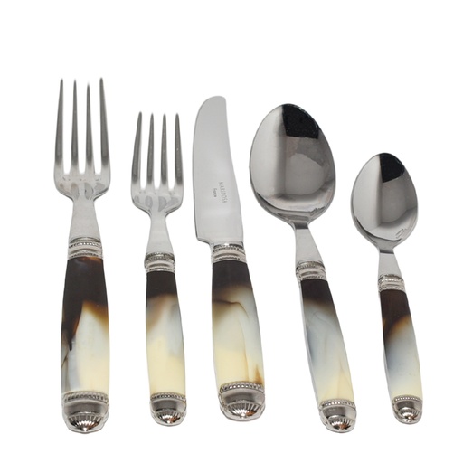[101003031] Set Of 5 Place Setting Recamier Cutleries (Gold,Brass)