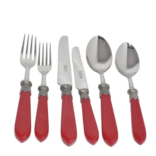 [101003032] Set Of 6 Red Placesetting Cutleries