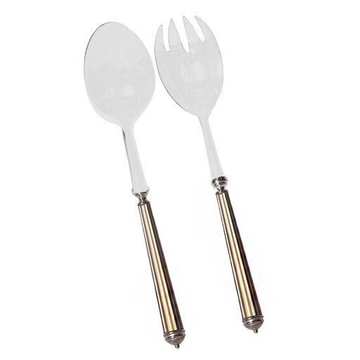 [101003225]  Salad Set Lignes Sp Gold (Silver,21.5x2.5, Stainless Steel)