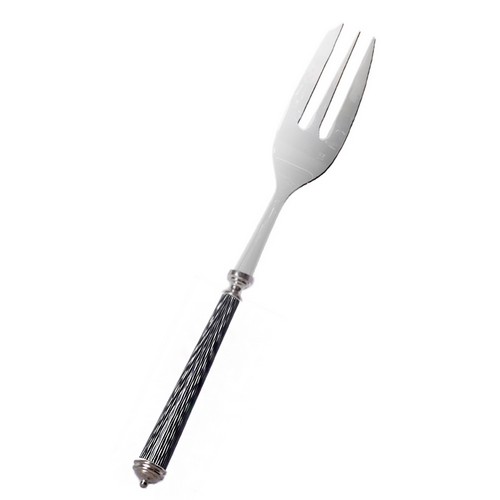 [101003229] Serving Fork Wave (Black/Gold,3x20 H CM, Stainless Steel)
