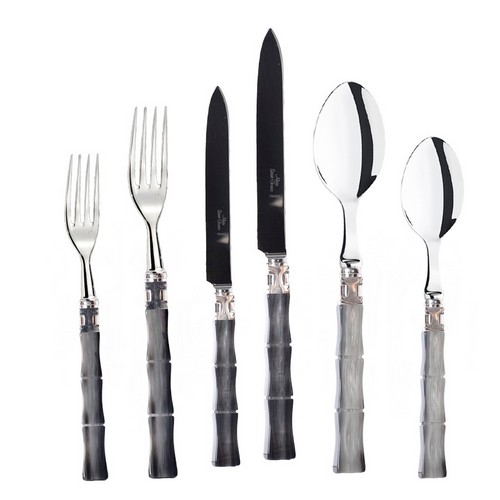 [101003237] Set Of 6 Tendence Kyoto Placesetting Cutleries (Gold,4x22 H CM, Stainless Steel)