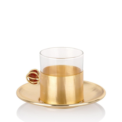 [102002052] Dt-H Tea Cup (Clear/Red,10x24H CM, Crystal)