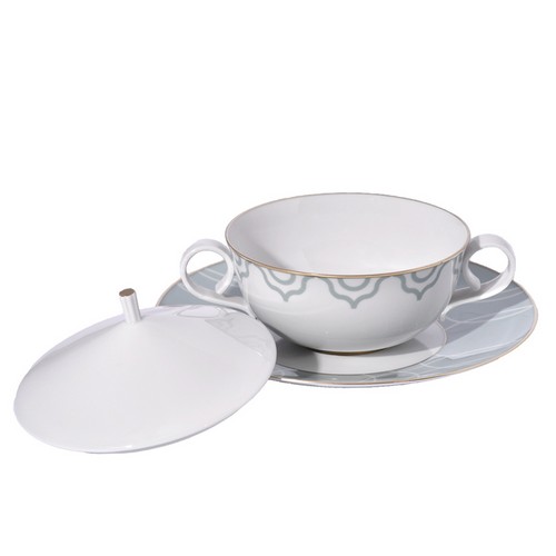 [102003097] S/3 Soup Bowl Set Carlo Este (Sky Blue,DIA 21 CM, Ceramic)