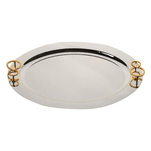 [102004401] Hdtn Oval Tray (White,34x45 CM, Stone)