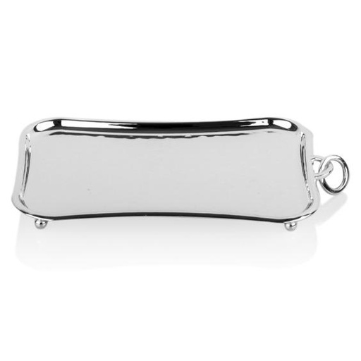 [102004405] Silver Tray (Golden Rim,7x7x23H cm, Glass)