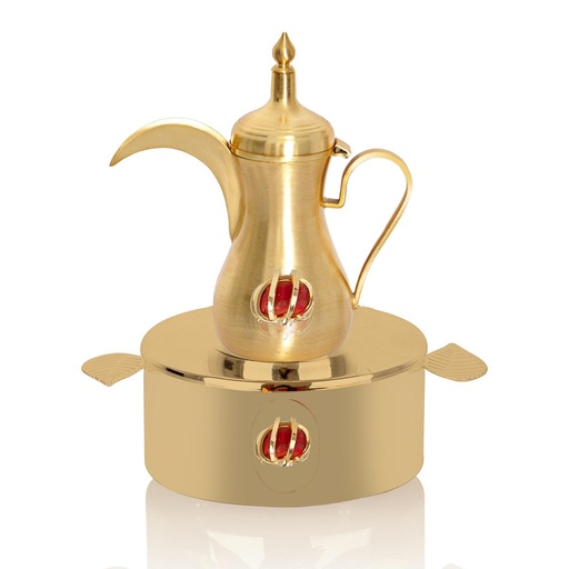 [102013002] Dt Dallah With Heater (Green/Gold,7xH 9.5CM, )