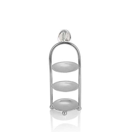 [102014004] Dt 3 Layer Xxs Macaron Stand (Golden Rim,7x7x23H cm, Glass)