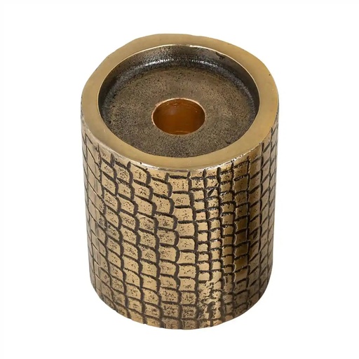 [106001590] Candle Holder Ross Medium (Mosaic Glass,W54.61xD54.61xH5.08, Mosaic Glass)