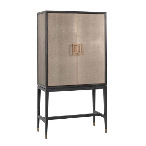 [201003123] Bar Cabinet Bloomingville W/2-Doors (Cream,110x42x46 66x42x43 40.5x34x39, Shagreen/Penshell)