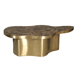[202001299] Coffee Table Argento (Bronze/Gold/Acrylic,64x64x61H CM & 49x49x51H CM, Top Acrylic ,Base Metal)