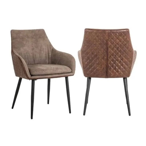 [206001080] Chair Chrissy Pu Leather (Cream,110x42x46 66x42x43 40.5x34x39, Shagreen/Penshell)