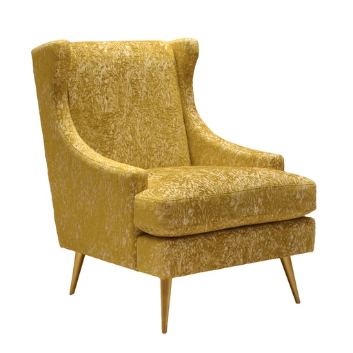 [206003119] Wing Back Chair In Belemont Fabric (Silver/White,85X97X102, Upholstered)