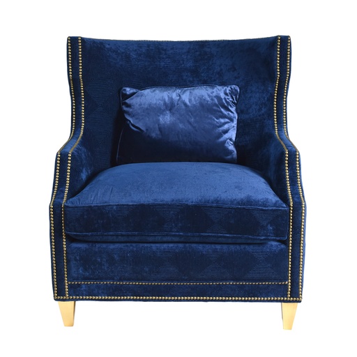 [206003154] Arm Chair With  Fabric Dedar Squared (Antique Brass,DIA5xH9, Metal)