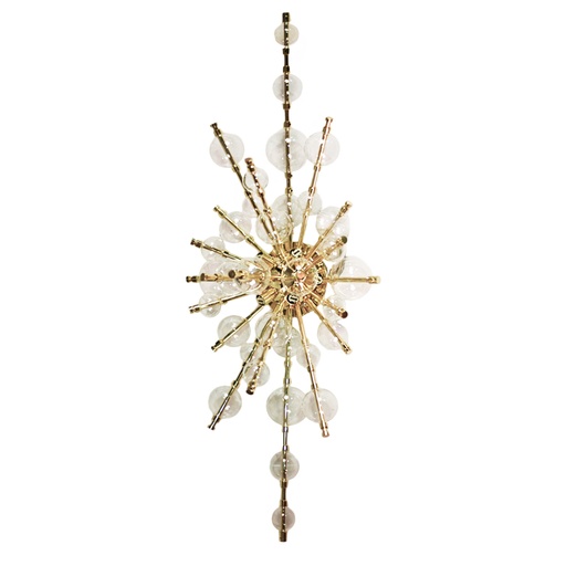 [207003054] Sconces Stairs Ribbed Glass Balls Sconce Gol (Brass,65x65x28H cm, Brass)