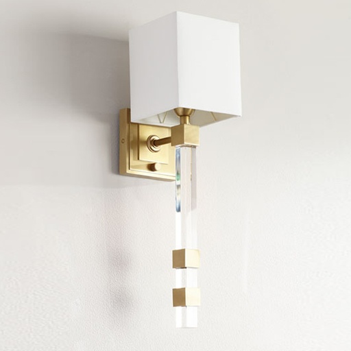 [207003090] Metro Sconce (Gold/White,20x15xH60, Acrylic)