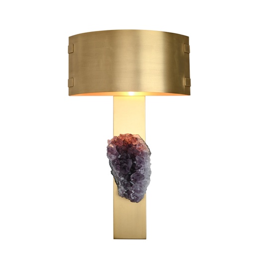 [207003130] Natural Crystal Wall Lamp (Antique Brass,30x9x50H, Crystal)