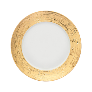 [1010010027] Dinner Plate Olympus Auratus Ob (Black/White/Gold,DIA 31CM, Crystal)