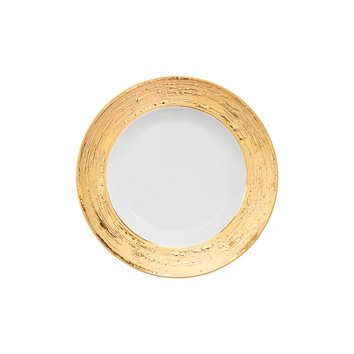 [1010010028] Soup Plate Olympus Auratus Ob (Black/White/Gold,DIA 31CM, Crystal)