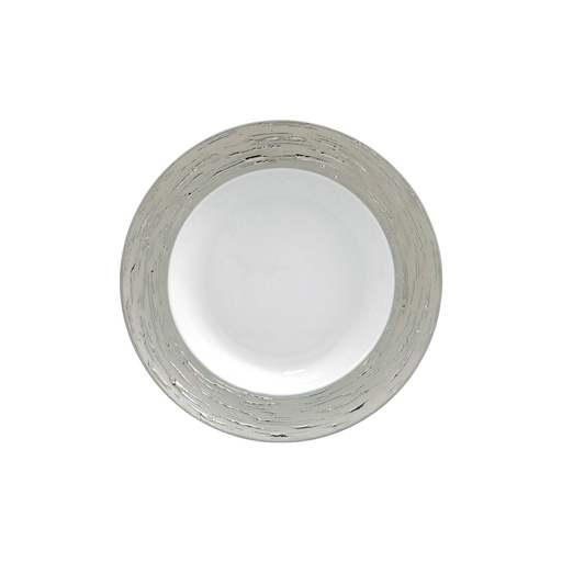 [1010010033] Soup Plate Olympus Argentatus (White/Gold,DIA31xH4CM, Handpaint)