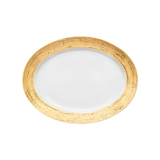 [1010010042] Oval Platter Olympus Auratus Ob (Platinum,DIA17xH2CM, Handpaint)