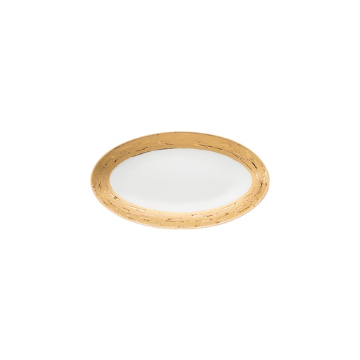 [1010010043] Oval Pickle Dish Olympus Auratus Ob (Platinum,DIA17xH2CM, Handpaint)