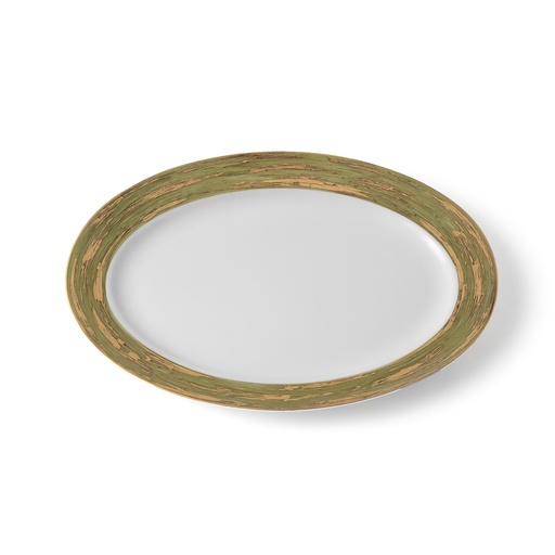 [1010010052] Oval Platter Olympus Olivia Lotus (Platinum,DIA17xH2CM, Handpaint)