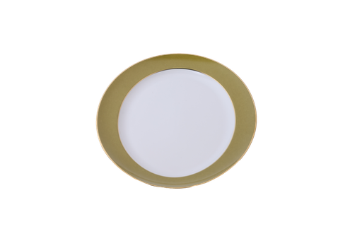 [1010010053] Oval Platter Olympus Olivia (White/Gold,DIA 30CM, Porcelain)
