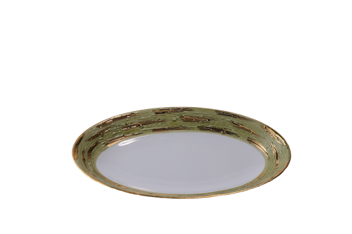 [1010010054] Oval Pickle Dish Olympus Olivia Lotus (White/Bronze,22X30X33 H CM, Porcelain)