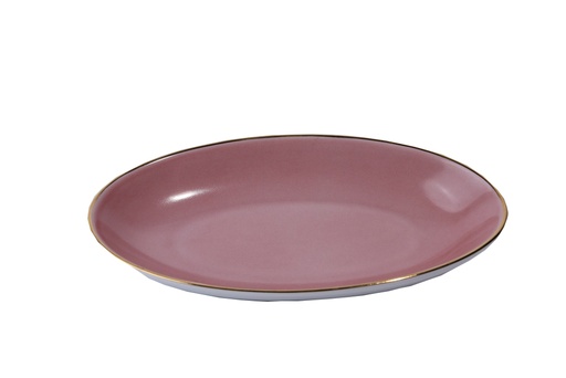 [1010010063] Oval Pickle Dish Olympus Passion Gold (Violet,DIA20CM, Porcelain)