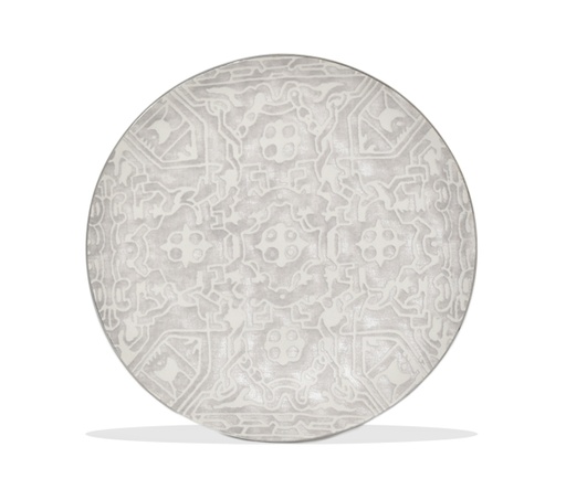 [1010011190] Fortuny Tapa Bread & Butter Plate (White/Platinum,19x19x15H CM, Porcelain)