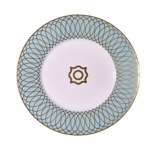[1010011197] Service Plate Carlo · Este (Green/Gold,DIA35CM, Porcelain)