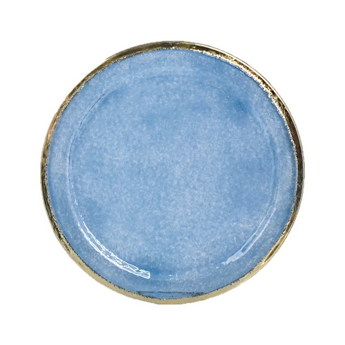 [1010011241] Under Plates Bluette And Gold (11x20H CM, Glass)