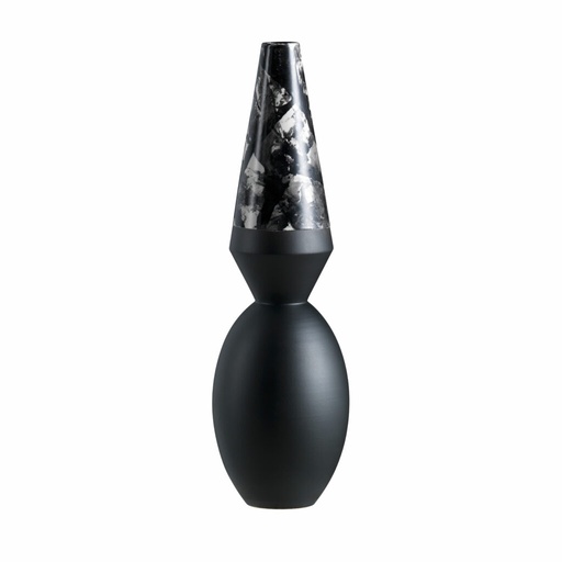 [1070022438] Vaso Vicanino Matte Black,White (Black/White,DIA14xH46, Glaze)