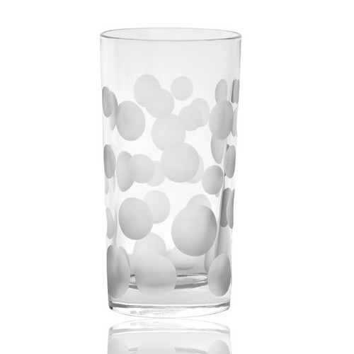 [101002417]  Bichiere Dof Round Dots (Clear,8x19.5H CM, Crystal)