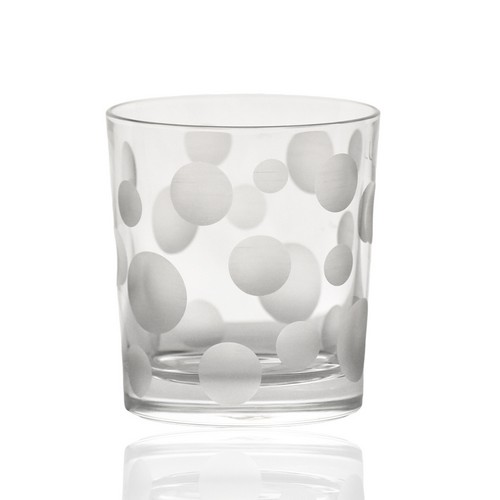 [101002418]  Bichiere Dof Round Dots (Clear,9x19.5H CM, Crystal)