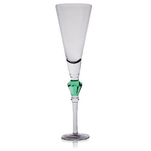 [101002107]  Emerald Green Flute (Blue,7x30 H CM, Glass)